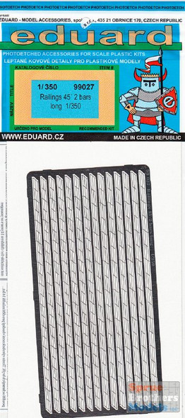 EDU99027 1:350 Eduard PE - 45 Degree Railings 2 Bars Long #99027
