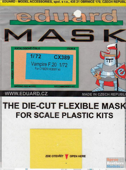 EDUCX389 1:72 Eduard Mask - Vampire F.20 (CHC kit)
