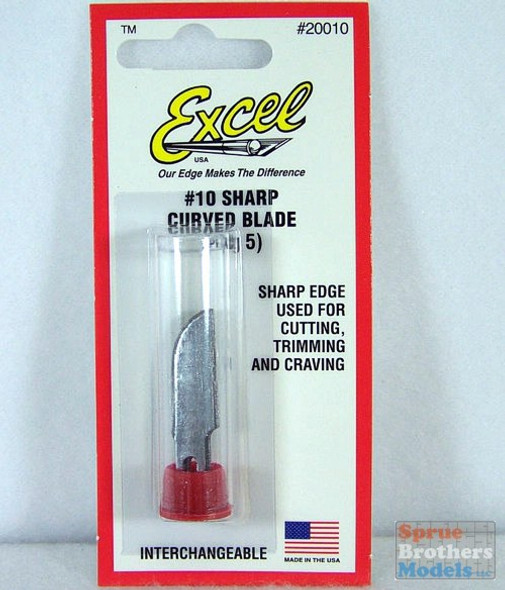 EXL20010 Excel #10 Sharp Curved Blade (5 blades) for K1, K3, K17, K18, K30, K40 Handles #20010