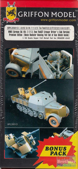 GFNBPL35013 1:35 Griffon Sd Kfz 7/2 Flak 37 (Armored Cab Version) Premiun Edition Detail Set (DRA kit) #BPL35013