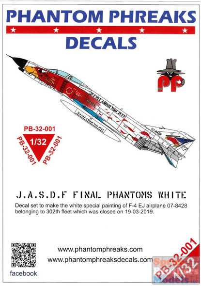PPD32001 1:32 Phantom Phreaks Decals - F-4EJ Phantom II 302SQ BuNo 07-8428 Last Samurai White Phantom