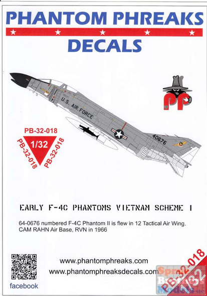 PPD32018 1:32 Phantom Phreaks Decals - Early F-4C Phantom II Vietnam Scheme I