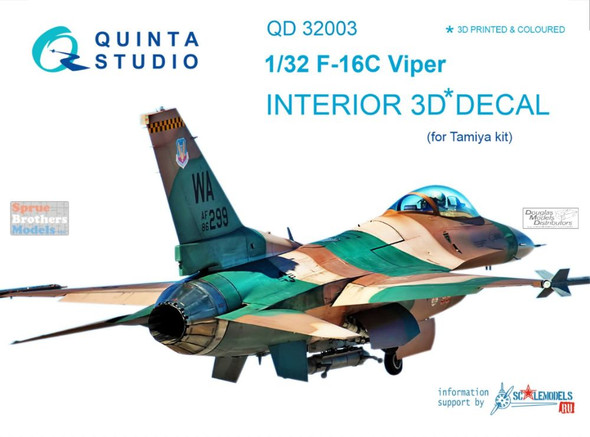 QTSQD32003 1:32 Quinta Studio Interior 3D Decal -F-16C Falcon (TAM kit)
