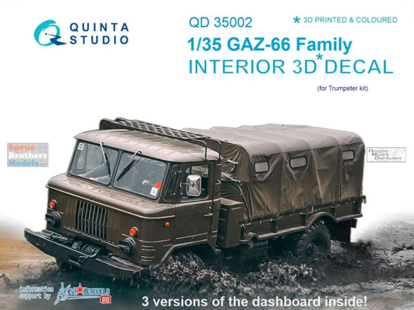 QTSQD35002 1:35 Quinta Studio Interior 3D Decal - GAZ-66 Family Truck