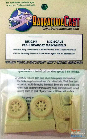 BARBR32244 1:32 BarracudaCast F8F-1 Bearcat Main Wheels