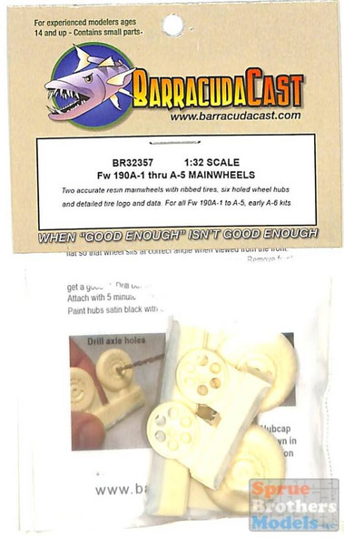 BARBR32357 1:32 BarracudaCast Fw 190A-1 thur A-5 Main Wheels