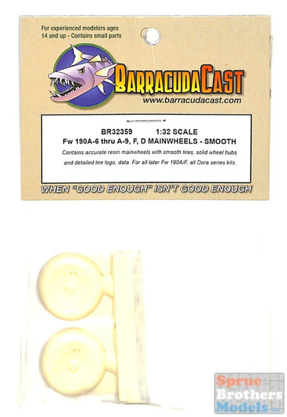 BARBR32359 1:32 BarracudaCast Fw 190A-6 thur A-9/F/D Main Wheels Smooth