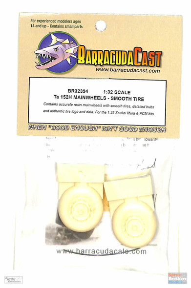 BARBR32394 1:32 BarracudaCast Ta 152H Main Wheels (Smooth Tire)