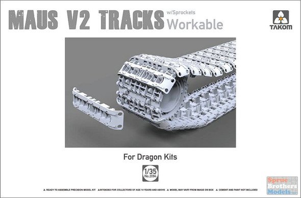 TAK02094 1:35 Takom Maus V2 Tracks with Sockets - Workable (DRA kit)