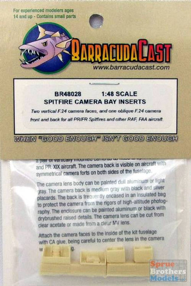 BARBR48028 1:48 BarracudaCast Spitfire Camera Bay Inserts