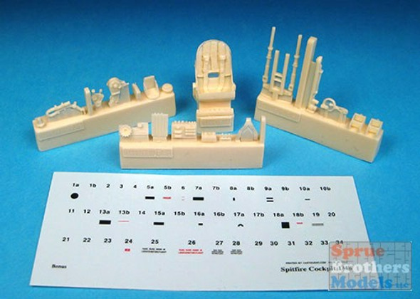 BARBR48095 1:48 BarracudaCast Spitfire Mk XIX Cockpit Snapshot Upgrade (AFX kit)