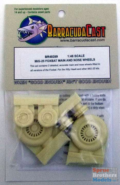 BARBR48289 1:48 BarracudaCast MiG-25 Foxbat Main and Nose Wheels