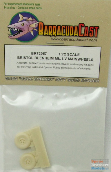 BARBR72057 1:72 BarracudaCast Bristol Blenheim Mk I-V Main Wheels