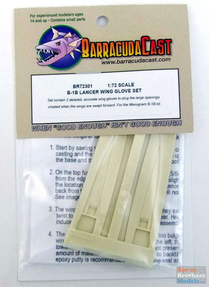 BARBR72301 1:72 BarracudaCast B-1B Lancer Wing Glove Set