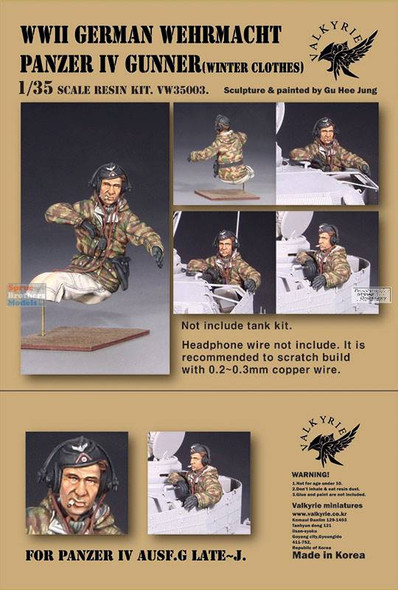 VLK35003VW 1:35 Valkyrie Models - WW2 German Wehmacht Panzer IV Gunner (Winter Clothes) Figure