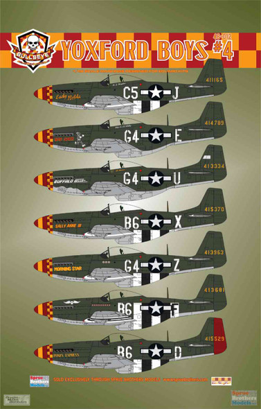 BMA48012 1:48 Bullseye Model Aviation Decals - P-51D Mustang Yoxford Boys #4