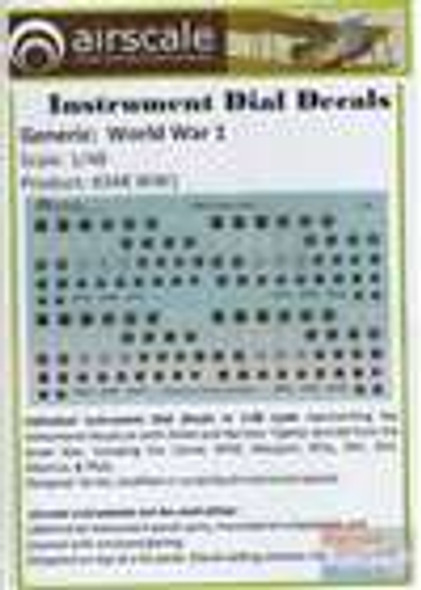 ASCAS48WW1 1:48 Airscale Instrument Dial Decals - World War 1 #AS48WW1