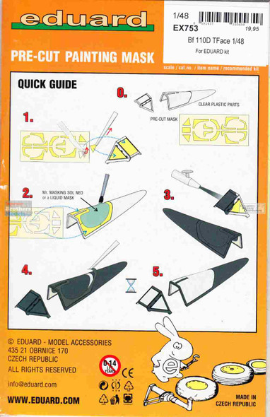 EDUEX753 1:48 Eduard Mask - Bf110D TFace (EDU kit)