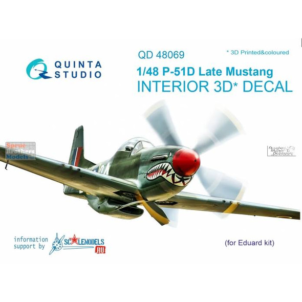 QTSQD48069 1:48 Quinta Studio Interior 3D Decal - P-51D Mustang Late (EDU kit)