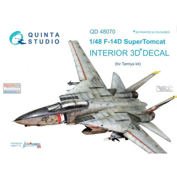 QTSQD48070 1:48 Quinta Studio Interior 3D Decal - F-14D Super Tomcat (TAM kit)