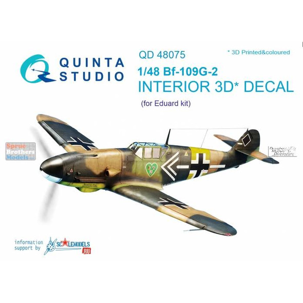 QTSQD48075 1:48 Quinta Studio Interior 3D Decal - Bf109G-2 (EDU kit)