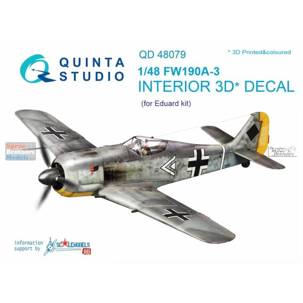 QTSQD48079 1:48 Quinta Studio Interior 3D Decal - Fw190A-3 (EDU kit)