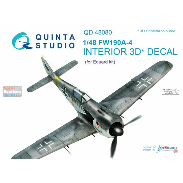 QTSQD48080 1:48 Quinta Studio Interior 3D Decal - Fw190A-4 (EDU kit)