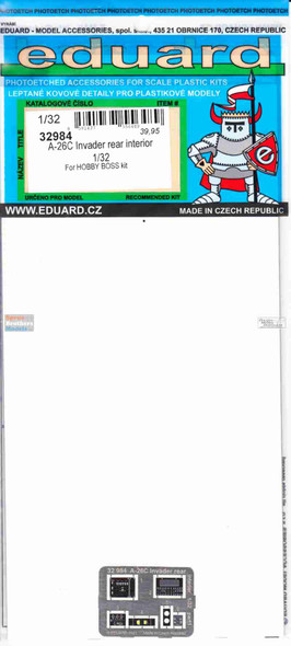 EDU32984 1:32 Eduard Color PE - A-26C Invader Rear Interior Detail Set (HBS kit)