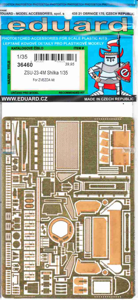 EDU36460 1:35 Eduard PE - ZSU-23-4M Shilka Detail Set (ZVE kit)