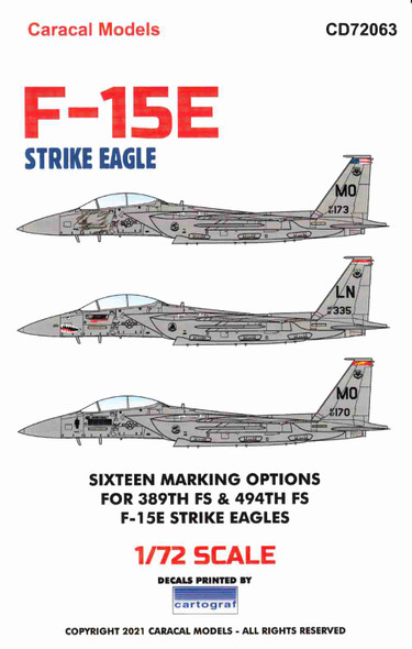 CARCD72069 1:72 Caracal Models Decals - RB-45 Tornado - Sprue