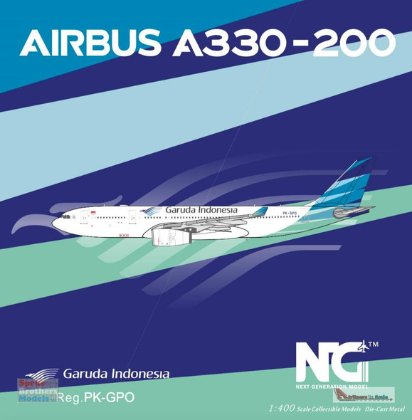 NGM61025 1:400 NG Model Garuda Indonesia Airbus A330-200 Reg #PK-GPO (pre-painted/pre-built)