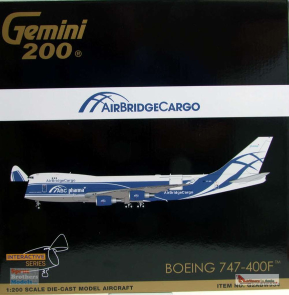 GEMG20934 1:200 Gemini Jets AirBridge Cargo Boeing 747-400ERF Reg #VP-BIM Interactive  Series (pre-painted/pre-built)