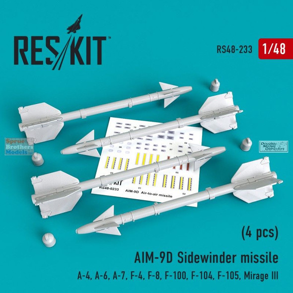 RESRS480233 1:48 ResKit AIM-9D Sidewinder Missile