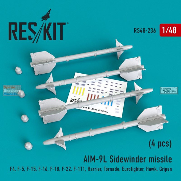 RESRS480236 1:48 ResKit AIM-9L Sidewinder Missile