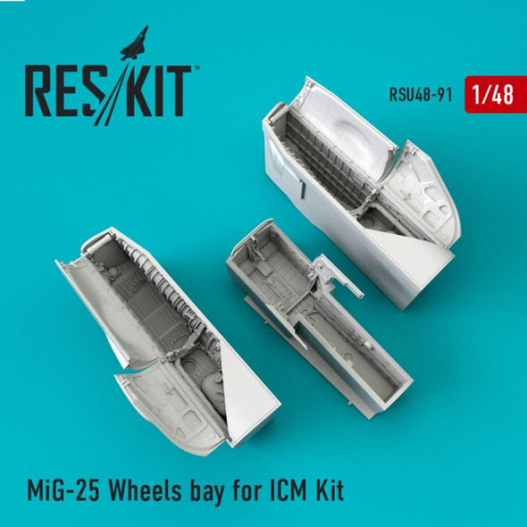 RESRSU480091U 1:48 ResKit MiG-25 Foxbat Wheel Bays (ICM kit)