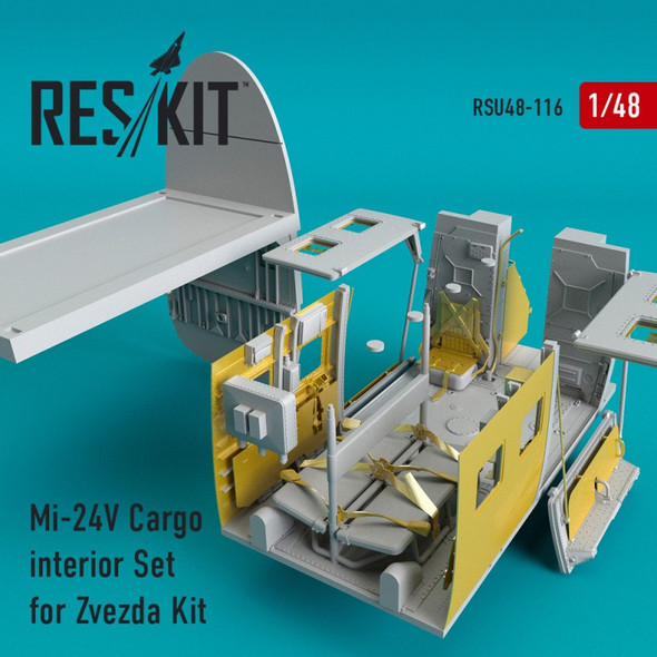 RESRSU480116U 1:48 ResKit Mi-24V Hind Cargo Section Interior Set (ZVE kit)