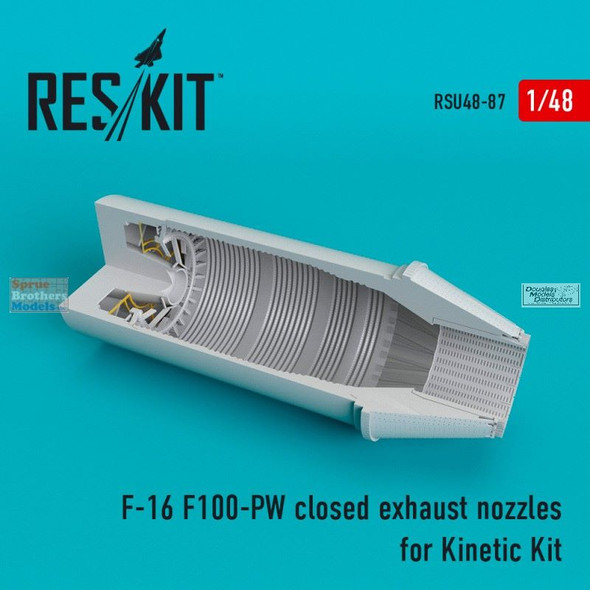 RESRSU480087U 1:48 ResKit F-16 Falcon Viper F100-PW Closed Exhaust Nozzles (KIN Kit)