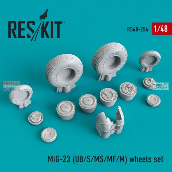 RESRS480254 1:48 ResKit MIG-23 UB MIG-23 S MIG-23 MS MIG-23 MF MIG-23 M Flogger Wheels Set