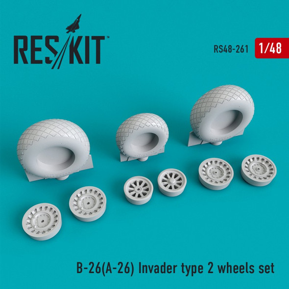 RESRS480261 1:48 ResKit B-26 / A-26 Invader Type 2 Wheels Set