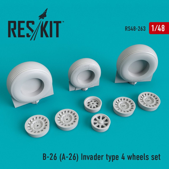 RESRS480263 1:48 ResKit B-26 / A-26 Invader Type 4 Wheels Set