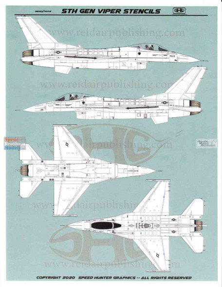 RAPSH48027 1:48 Speed Hunter Graphics - F-16 Falcon 5th Generation Viper Stencils