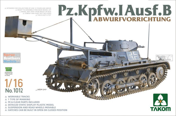 TAK01012 1:16 Takom Panzer Pz.Pkfw.I Ausf.B Abwurfvorrichtung