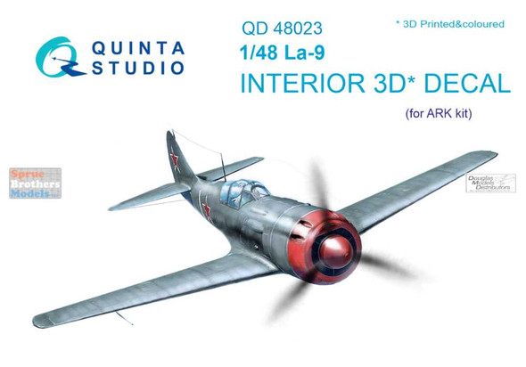 QTSQD48023 1:48 Quinta Studio Interior 3D Decal - La-9 (ARK kit)