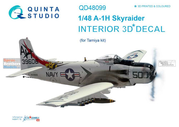 QTSQD48099 1:48 Quinta Studio Interior 3D Decal - A-1H Skyraider (TAM kit)