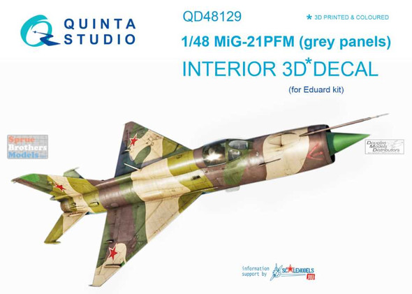 QTSQD48129 1:48 Quinta Studio Interior 3D Decal - MiG-21PFM Fishbed (EDU kit)
