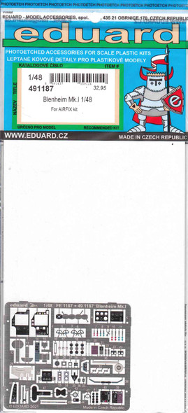 EDU491187 1:48 Eduard Color PE - Blenheim Mk.I Detail Set (AFX kit)