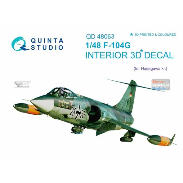QTSQD48063 1:48 Quinta Studio Interior 3D Decal - F-104G Starfighter (HAS kit)