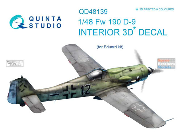 QTSQD48139 1:48 Quinta Studio Interior 3D Decal - Fw190D-9 (EDU kit)