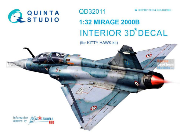 QTSQD32011 1:32 Quinta Studio Interior 3D Decal- Mirage 2000B (KTH kit)