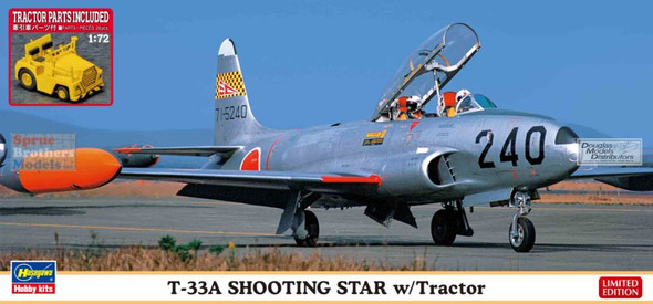 HAS02363 1:72 Hasegawa T-33A Shooting Star with Tractor